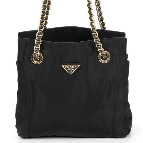 prada nylon shoulder bag chain strap